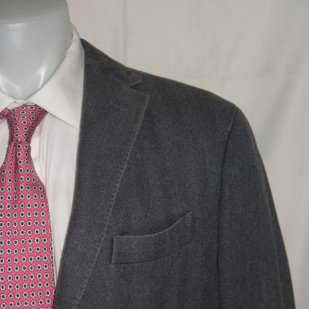 Boglioli Slate Gray 100% Cashmere Three Roll Two K Jacket 44R